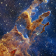 The Pillars of Creation are long tendrils of gas and dust, in which stars are born.